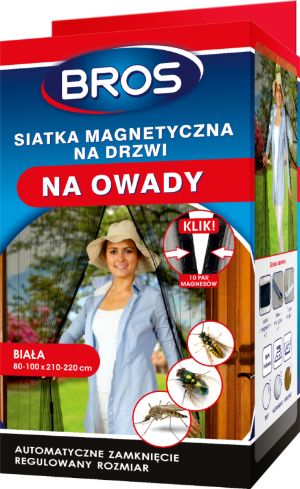 Bros Siatka na drzwi MAGNETYCZNA moskitiera Bros 100x220cm biała (B1600)