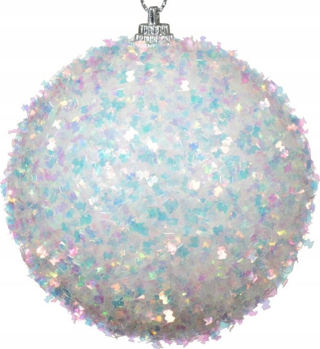 Kaemingk Bombka choinkowa brokatowa 8cm biała piankowa 1szt