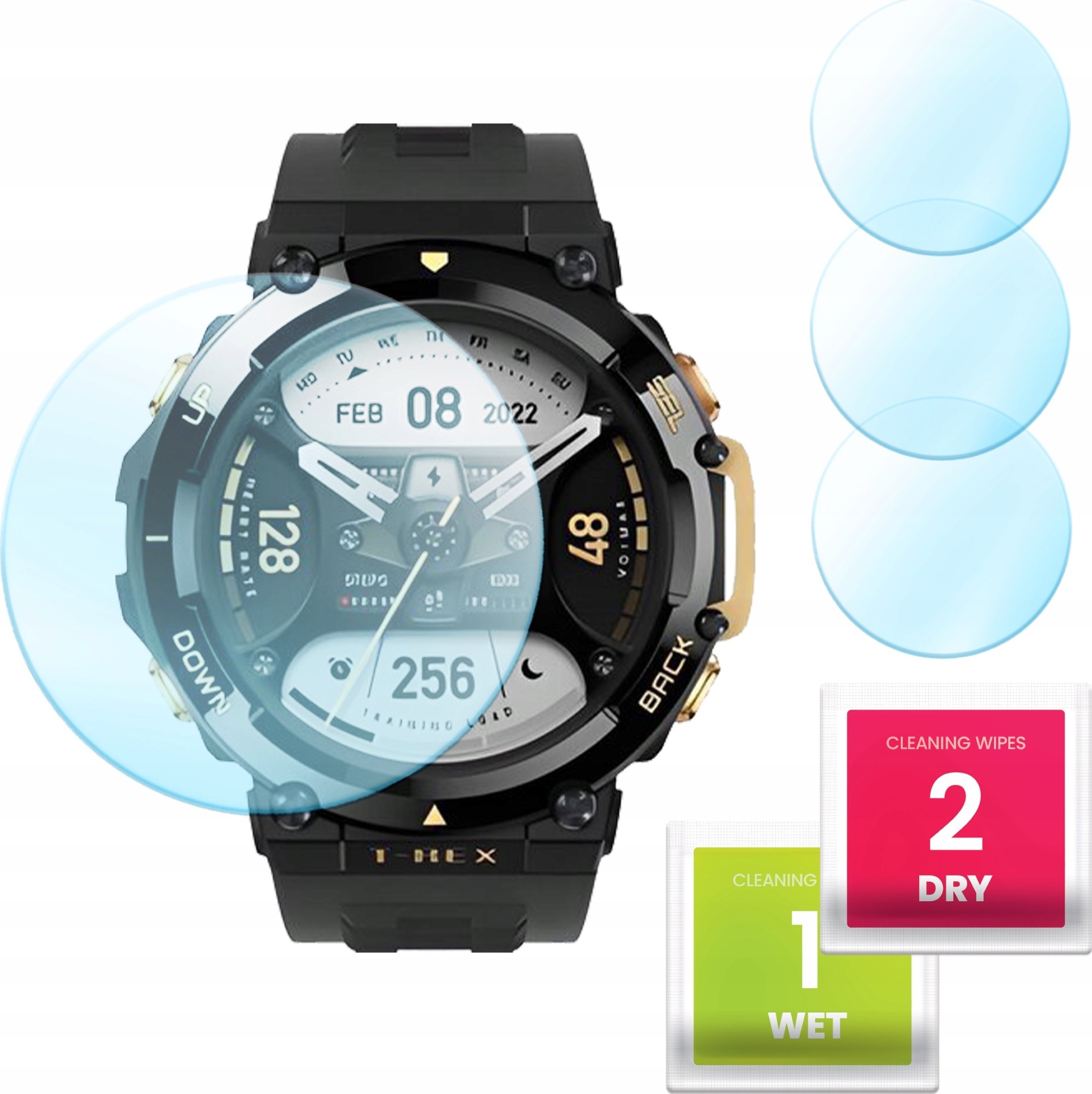 Hello Case 3-PAK Szkło Hybrydowe do Amazfit T-Rex 2 (Szybka, Szkiełko, Ochronne)