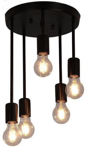 Lampa sufitowa metalowa loft retro wisząca AT29-5SZ-Black