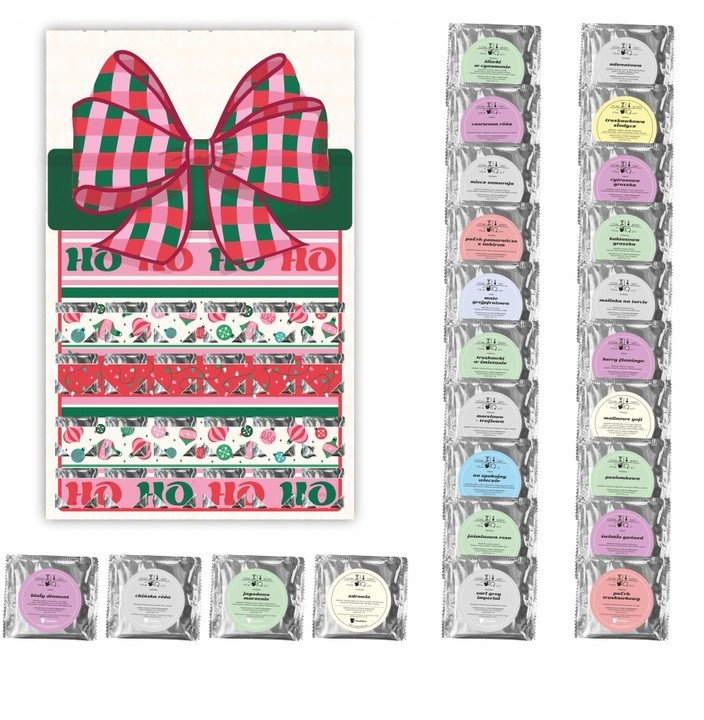 MAXI Kalendarz Adwentowy z herbatą Christmas Countdown - 24 różne saszetki z herbacianym suszem, prezent, upominek, podarunek na Mikołaja Mikołajki Św