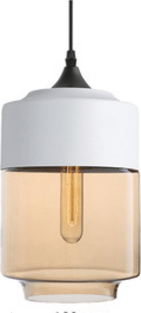 Lampa wisząca Copel LAMPA wisząca CGORE2WH COPEL loftowa OPRAWA szklany ZWIS tuba biała bursztynowa