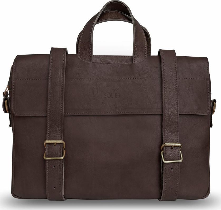 Solier Gold Skórzana torba rowerowa na bagażnik SR03 Ameland ciemny brąz NoSize