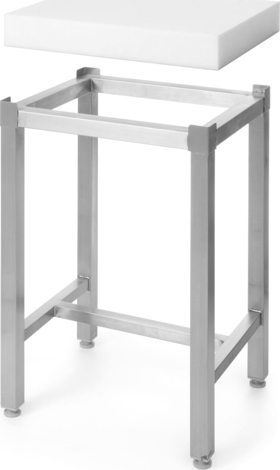 Hendi Kloc masarski z polietylenu na podstawie ze stali nierdzewnej 500 x 400 x 830 mm - Hendi 505144 Kloc masarski z polietylenu na podstawie ze stal