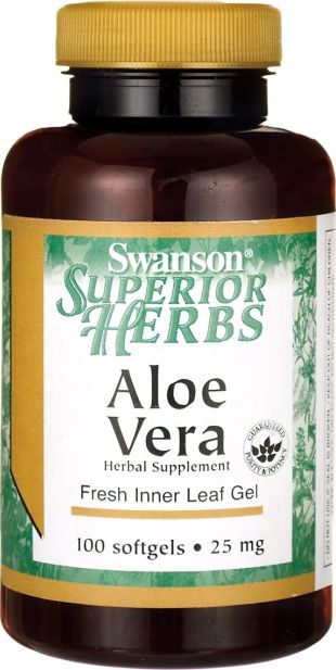Swanson Swanson - Aloe Vera, 25mg, 100 kapsułek miękkich