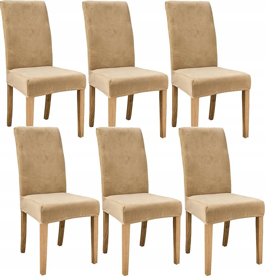 GALAXIA POKROWCE NA KRZESŁA 6 SZT WELUR Uniwersalne Welurowe Elastyczne WESELNE