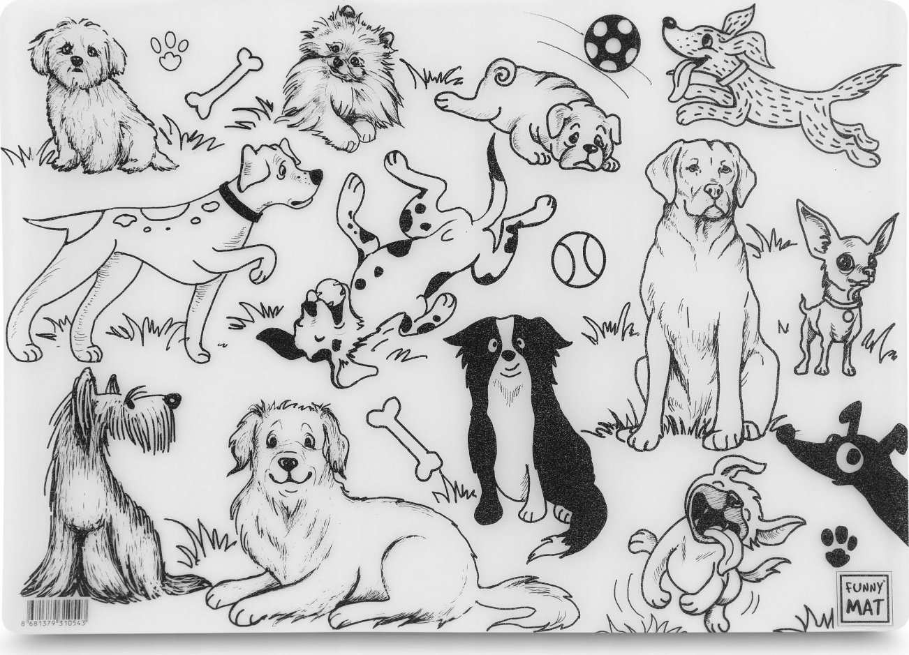 vidaXL Mata transparentna Psy Funny Mat STRIGO