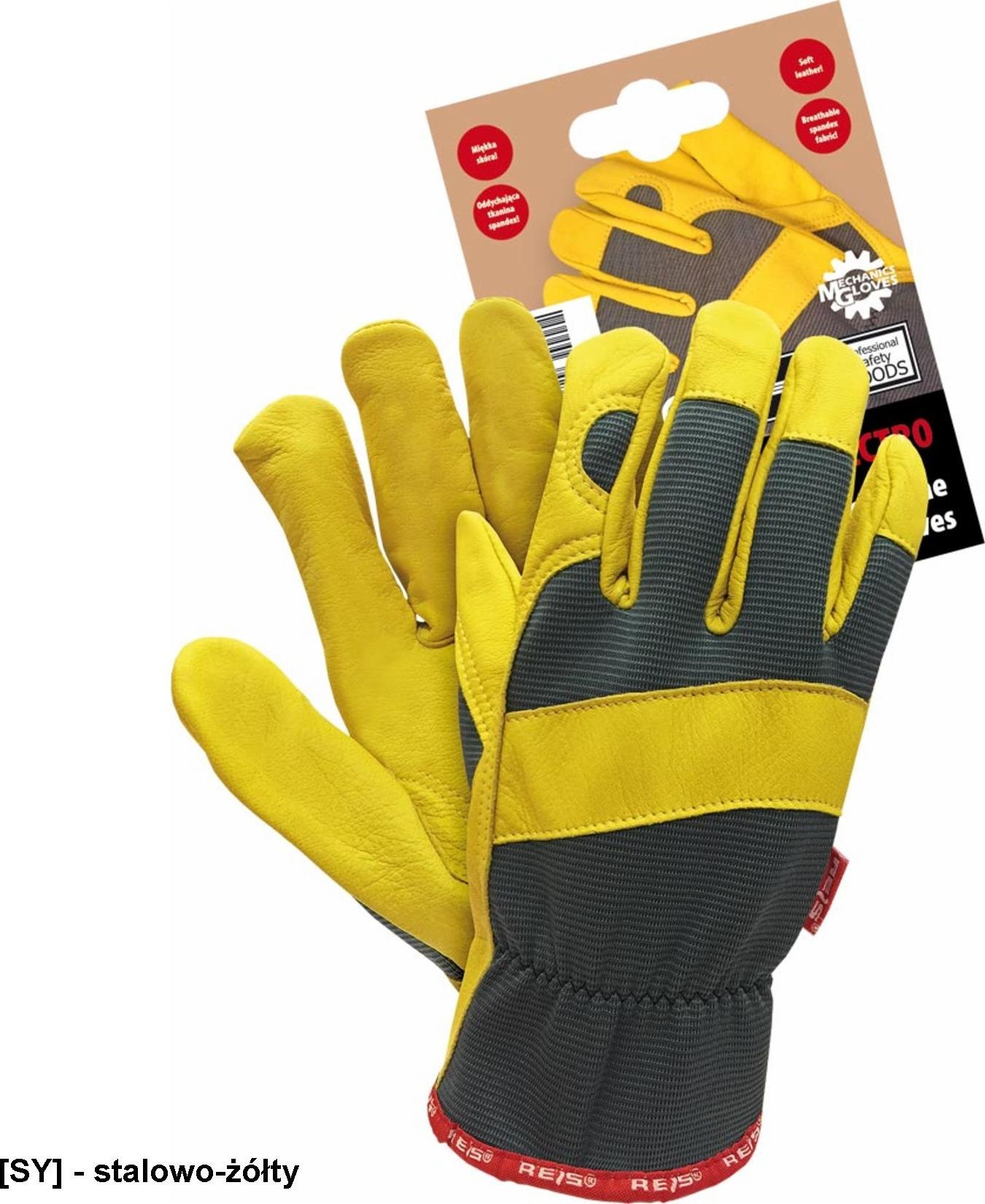 R.E.I.S. RMC-SPECTRO - Rękawice ochronne wzmacniane skórą kozią 9