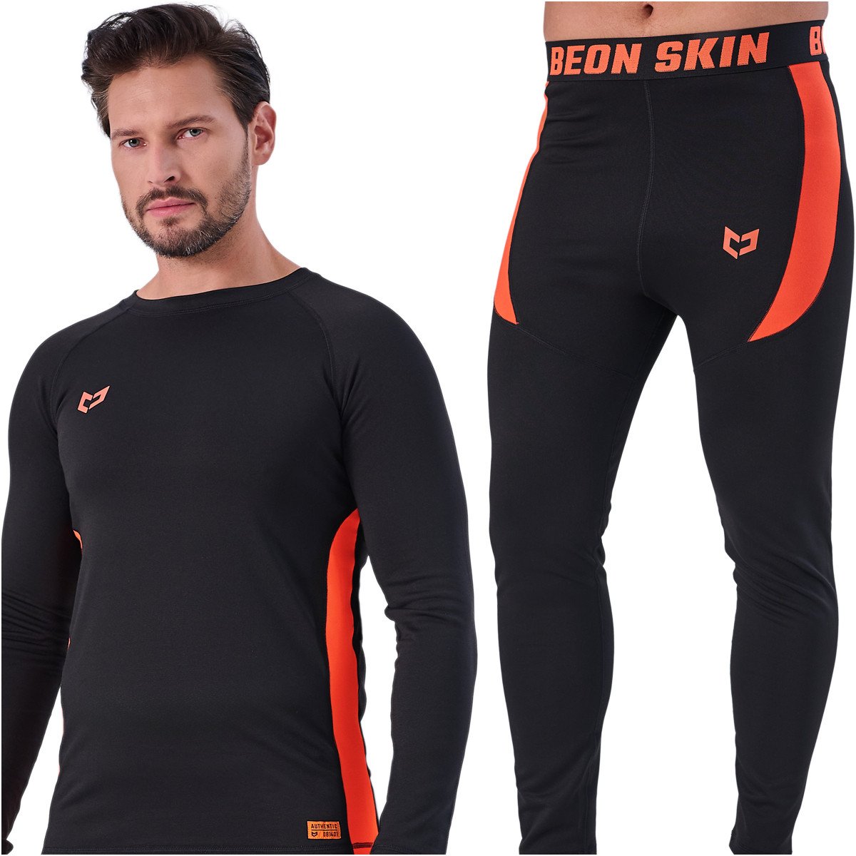 Beon Zestaw termoaktywny Beon Skin Etna MEN Black&Orange (M)