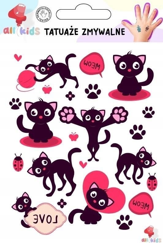 Tatuaże zmywalne dla dzieci Czarne kotki