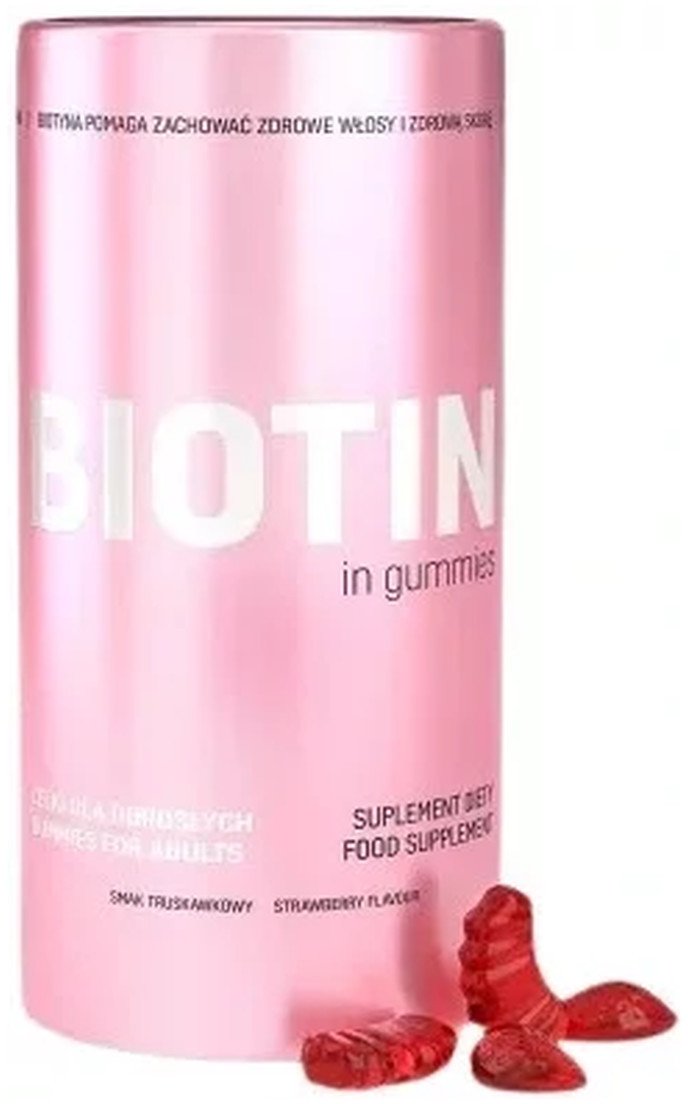 Noble Health Biotyna w żelkach suplement diety o smaku Truskawkowym 60 żelków