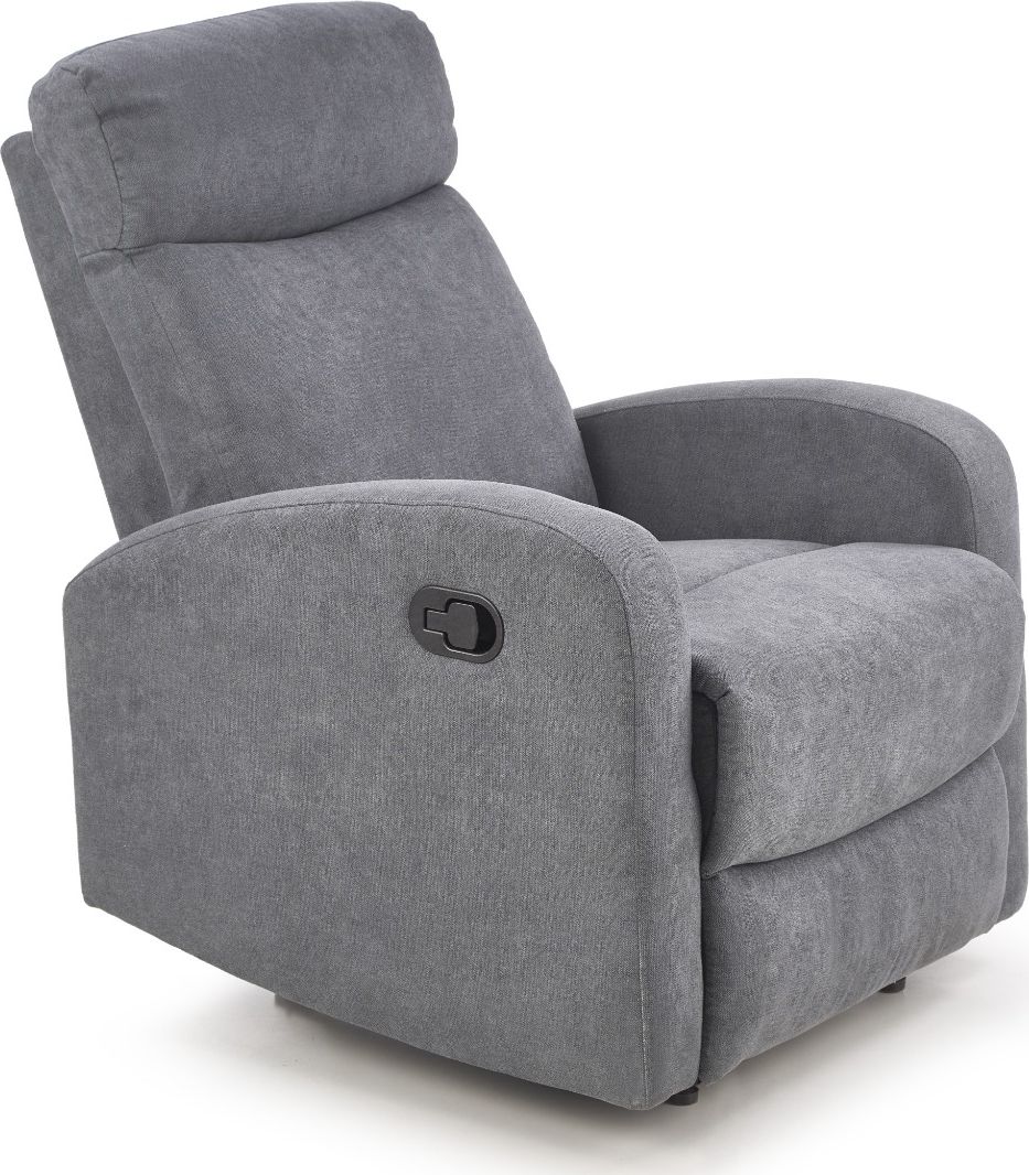 Halmar Fotel OSLO 1S szary rozkładany tapicerowany tkaniną HALMAR