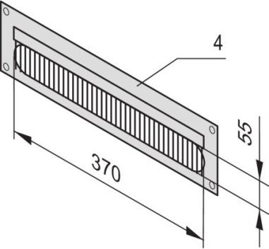 SCHROFF Przepust kablowy SCHROFF do Novastar i Eurorack, RAL 7021, przykręcany, 4 U