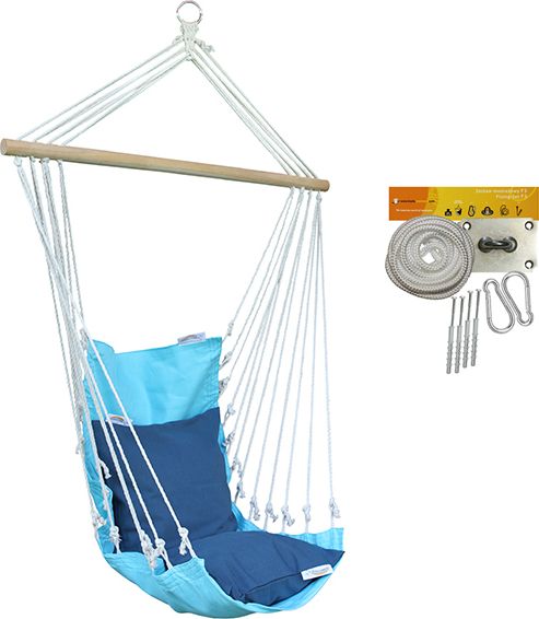 Koala Fotel hamakowy z poduszkami i zestawem montażowym, turkusowy HC-5