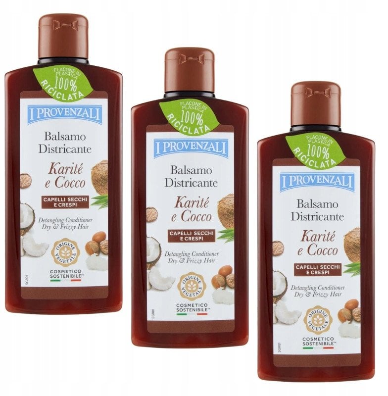 Plaukų kondicionierius su taukmedžio sviestu sausiems, lūžinėjantiems ir blankiems plaukams I Provenzali Karite&Cocco, 200 ml