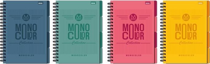 KOŁOZESZYT B5/96k. Kratka z mikroperforacją oraz kieszonką na notatki / MONOCOLOR
