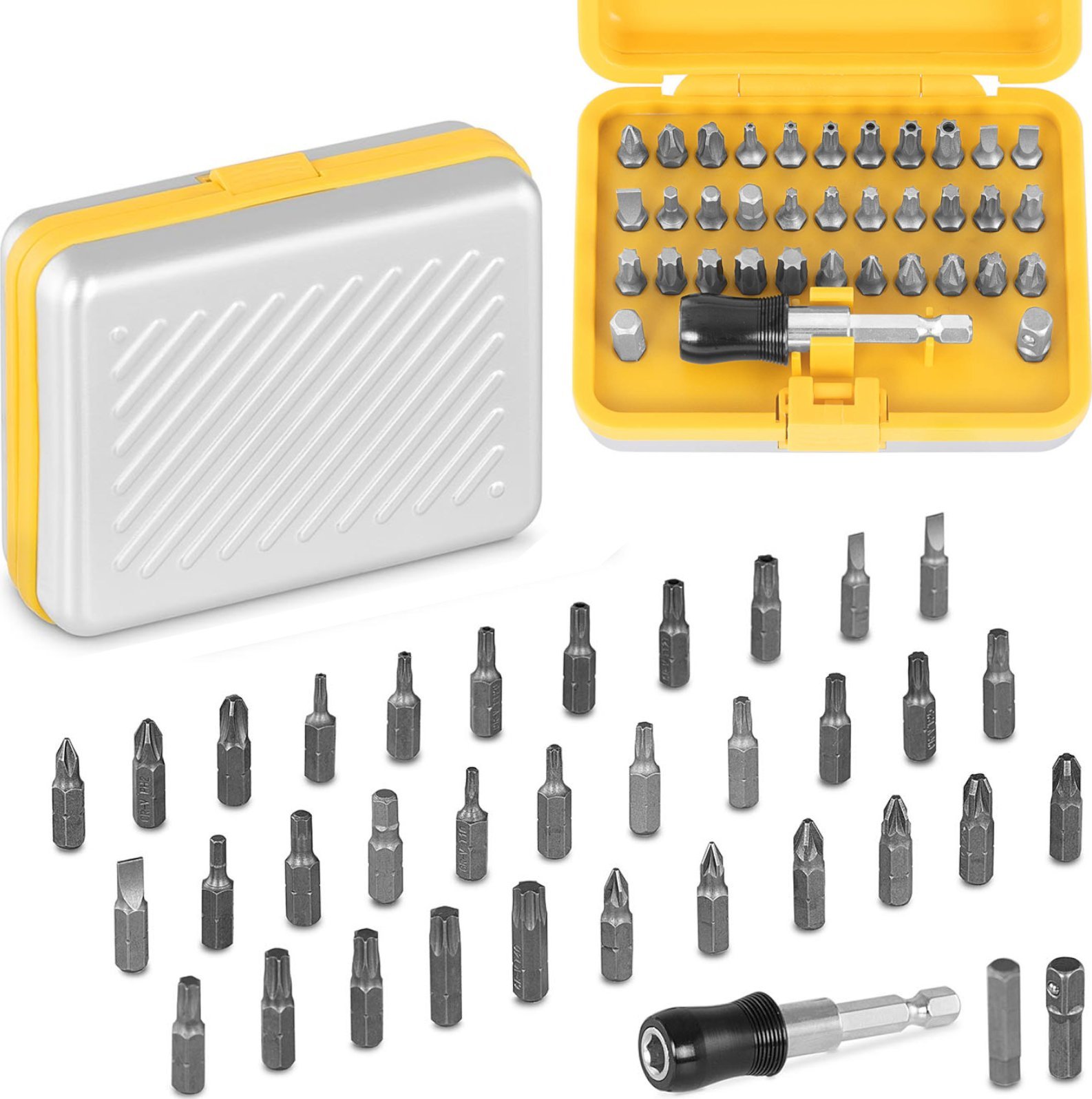 MSW Zestaw bitów nasadek końcówek do wkrętarki - 34 szt. Zestaw bitów nasadek końcówek do wkrętarki - 34 szt.