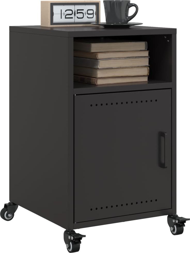 vidaXL Szafki nocne, 2 szt., czarne, 36x39x59 cm, stal