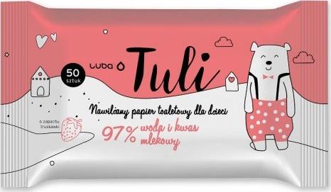 Luba Tuli nawilżany papier toaletowy dla dzieci z Wodą i Kwasem Mlekowym 50szt