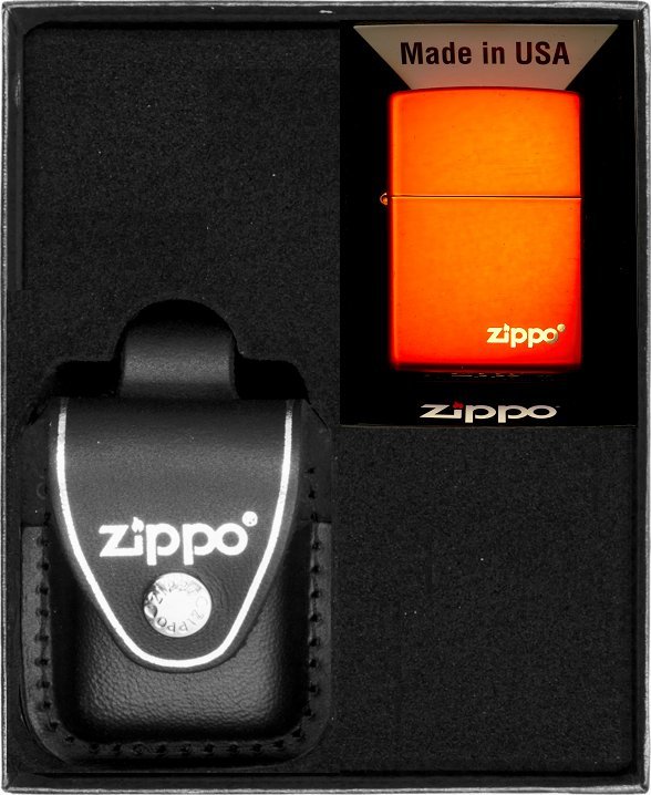 Zestaw ZIPPO Zapalniczka RED MATTE LOGO LASERED Prezentowy No3