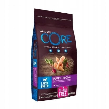 Core Puppy Original, karma sucha, dla szczeniąt dużych ras, kurczak, 10+2 kg