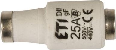 Eti-Polam Wkładka bezpiecznikowa 25A DII gF / BiWts 500V AC/440V DC E27 002312107