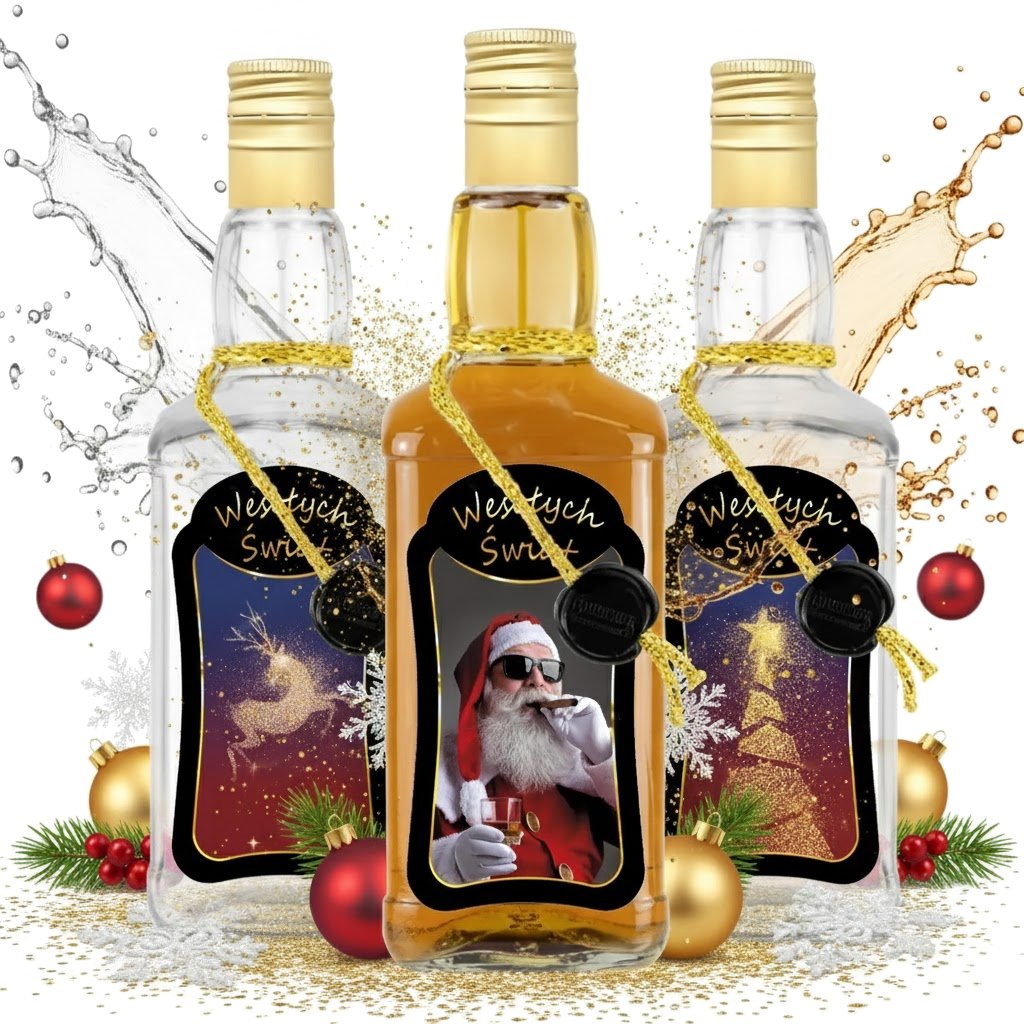 Bimberek Butelka ŚWIĄTECZNA DANIELS 500ML PREMIUM ZDOBIONA na wódkę nalewki