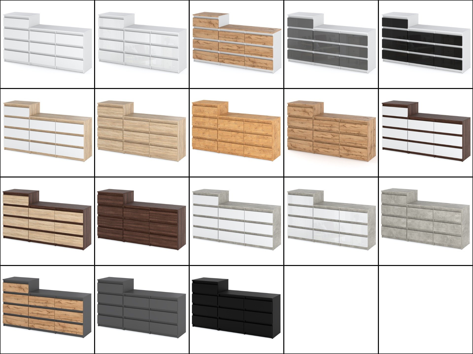 Komoda 10 Szuflad Pojemna Szafka Pod Telewizor Stolik Rtv 160cm Dąb Wotan