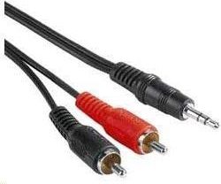 Kabel PremiumCord Jack 3.5mm - RCA (Cinch) x2 5m czarny (kjackcin5)