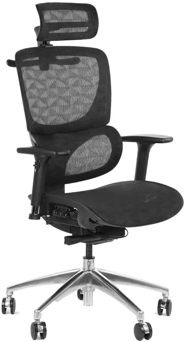 Fotel biurowy ERGONEW S1A czarny siatka STEMA