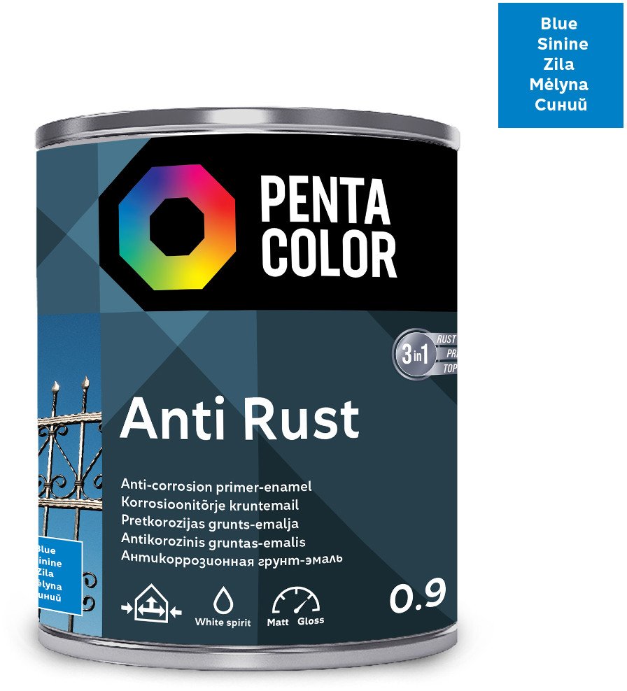 Pentacolor ANTICOR PAINT ANTI-RUST BLUE 0.9L
