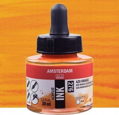 Artequipment Amsterdam Acrylic Ink Bottle Azo Orange 276