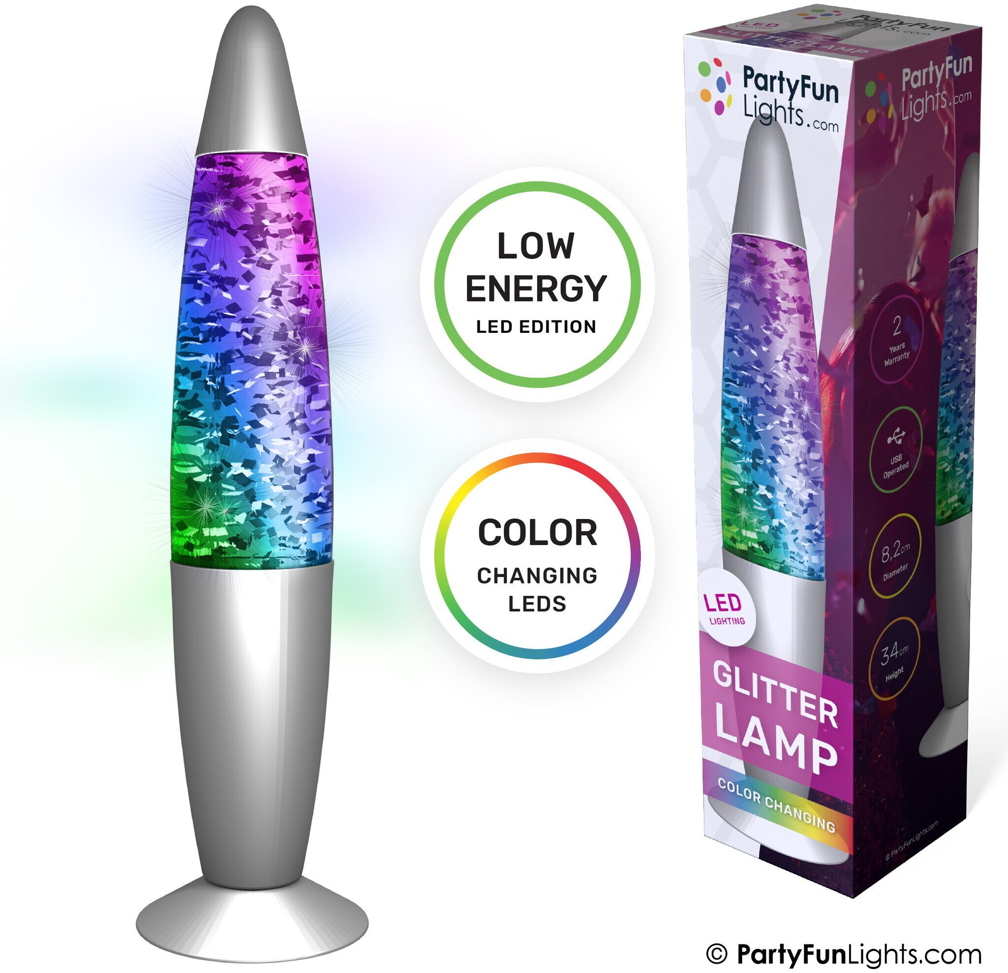 Lampka wtykowa do gniazdka nielsen_light Glitter lampe Wielokolorowy H: 34cm