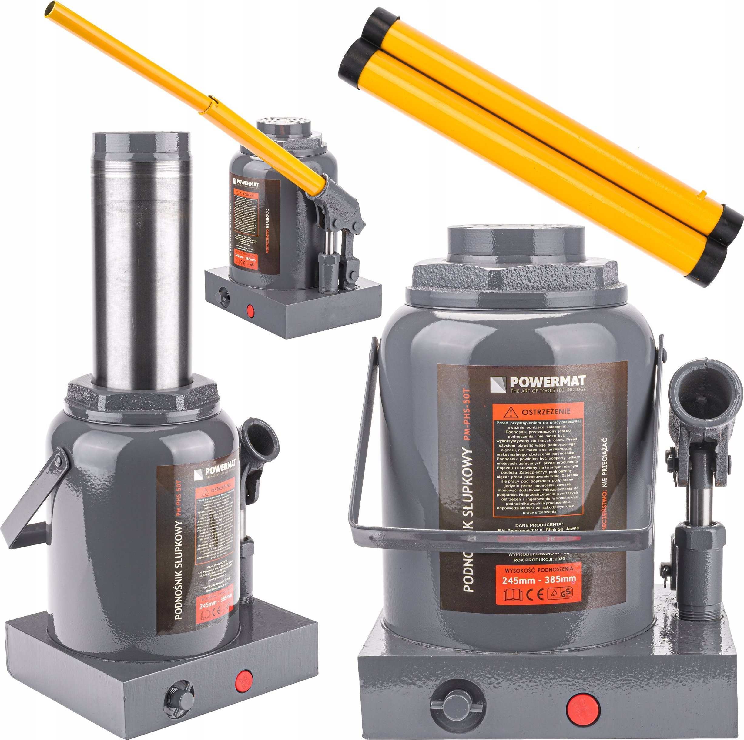 Powermat PODNOŚNIK HYDRAULICZNY SŁUPKOWY LEWAREK 50T 50 TON