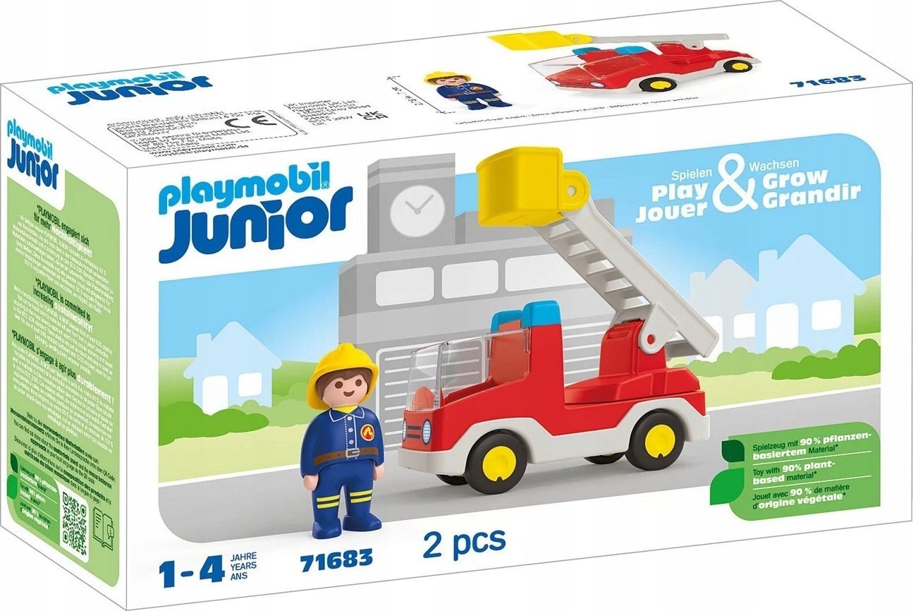 Playmobil PLAYMOBIL 71683 Junior: Fire Ladder Vehicle, Construction Toy