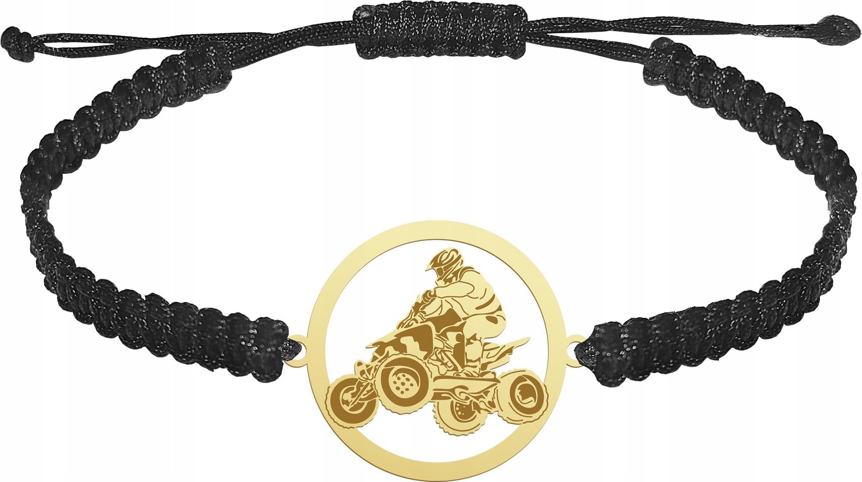 Radziszewska Jewellery Bransoletka Złota z Quadem Makrama Prezent Srebro 925 GRAWER GRATIS