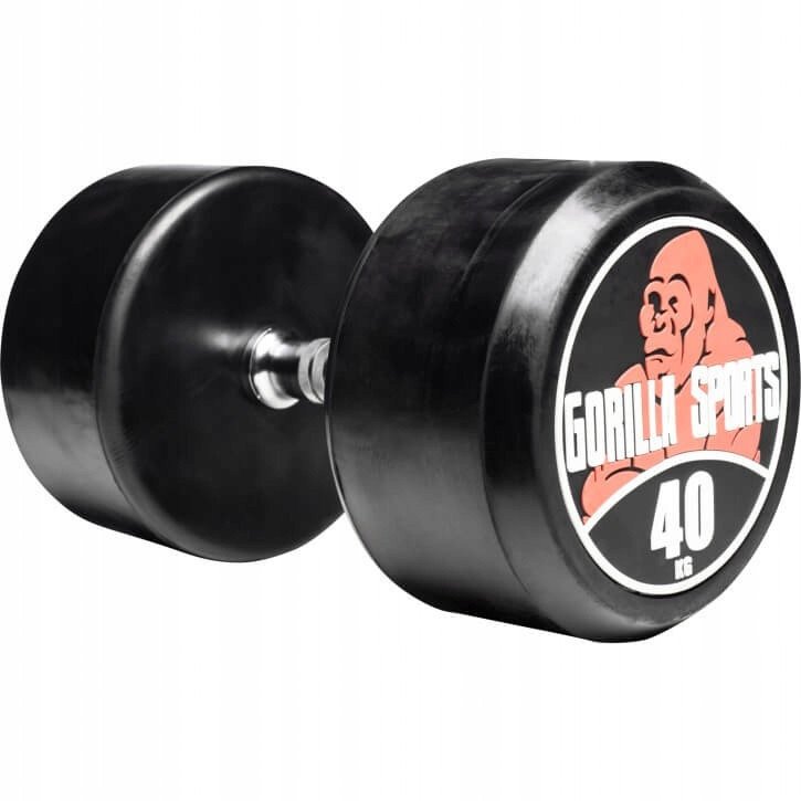 Hantla 40 kg stała profesjonalna gumowana żeliwo