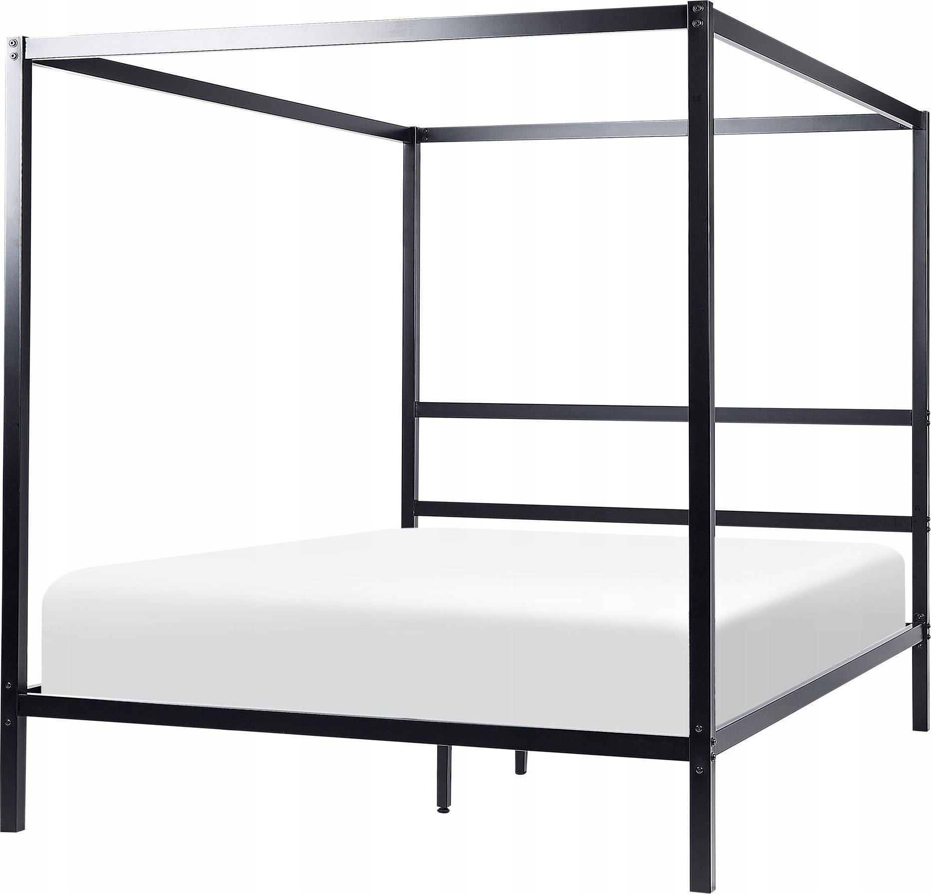 Beliani Łóżko metalowe z baldachimem 160 x 200 cm czarne LESTARDS