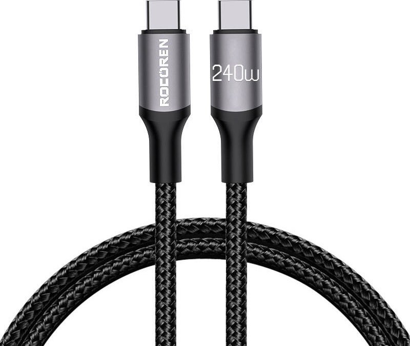 Kabel USB Rocoren USB-C - USB-C 2 m Czarny