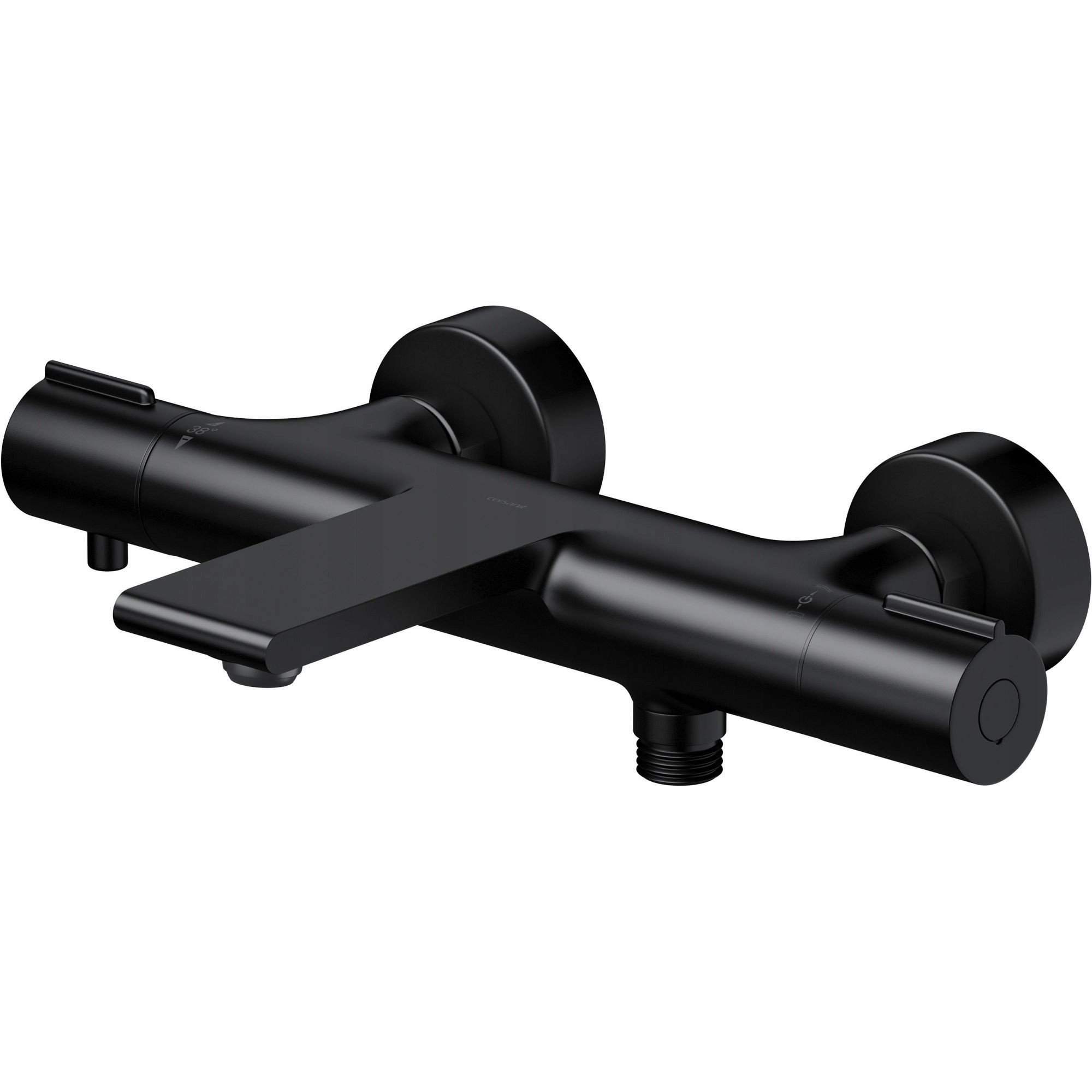 Bateria prysznicowa Cersanit (baterie wannowo-prysznicowe) Bateria wannowo-natryskowa termostatyczna ścienna VIRGO czarna (S951-562)