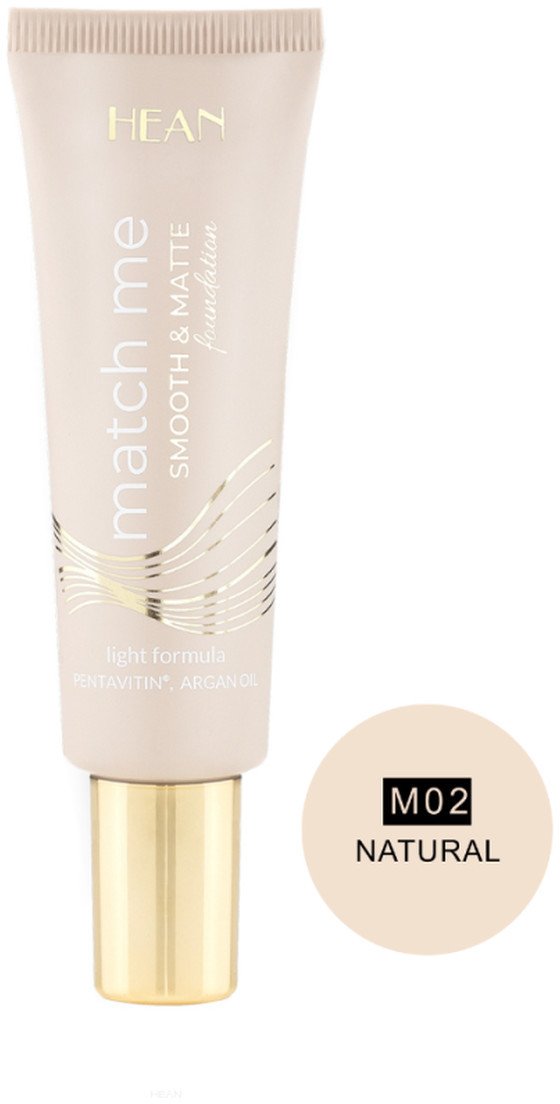 Hean Match Me Podkład wygładzająco matujący Smooth & Matte 25ml Natural (M02)