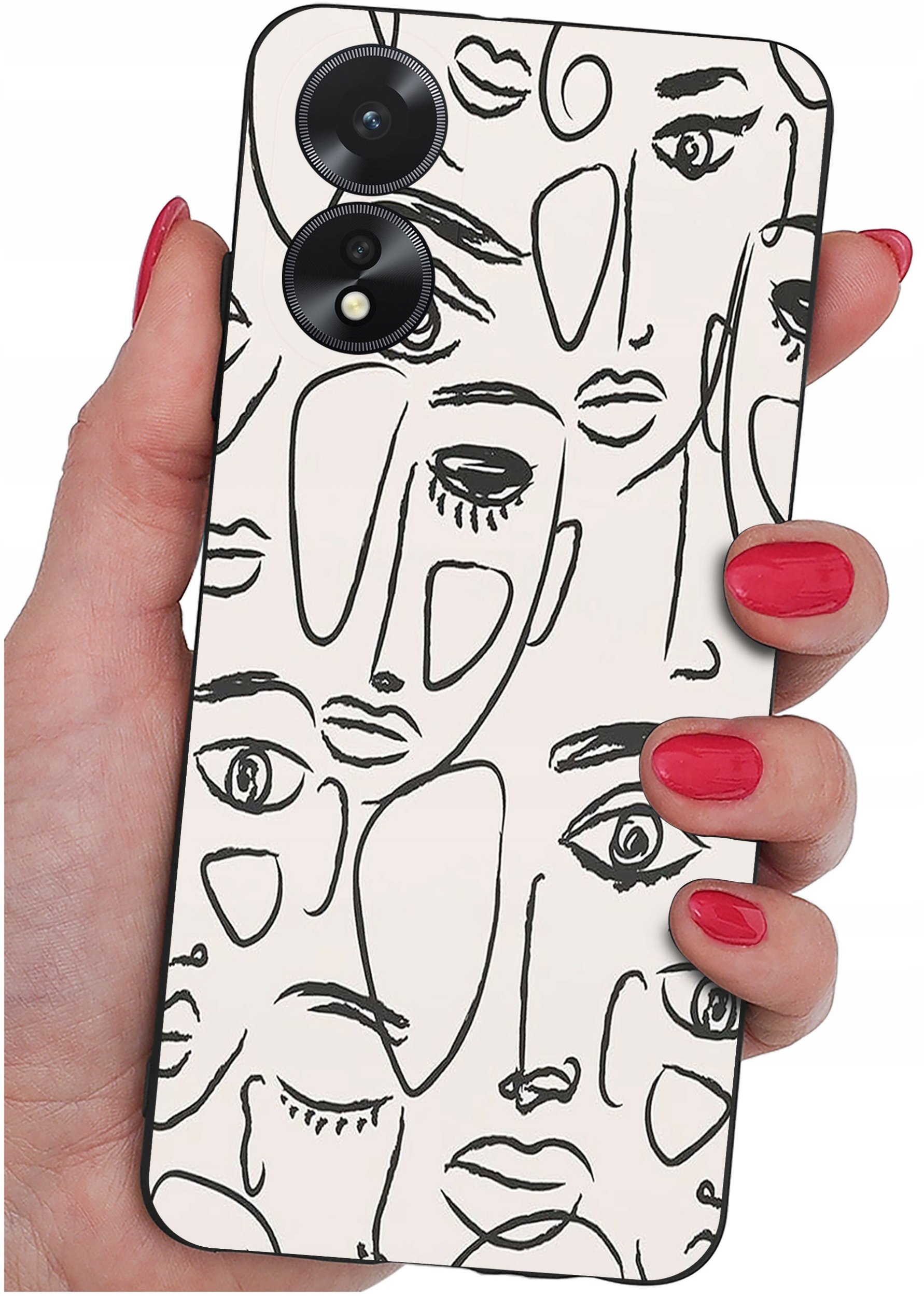 ETUI do Oppo A38 4G WZORY |SILIKONOWE MATT CASE + SZKŁO 9H