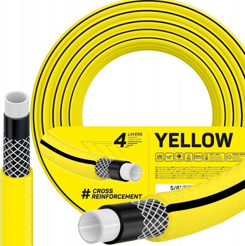 Sourcing C.GREEN HOSE. YELLOW 5/8" 30m