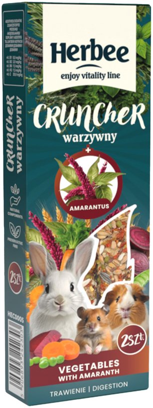 HERBEE cruncher dla gryzoni i królików 115g warzywny z amarantusem