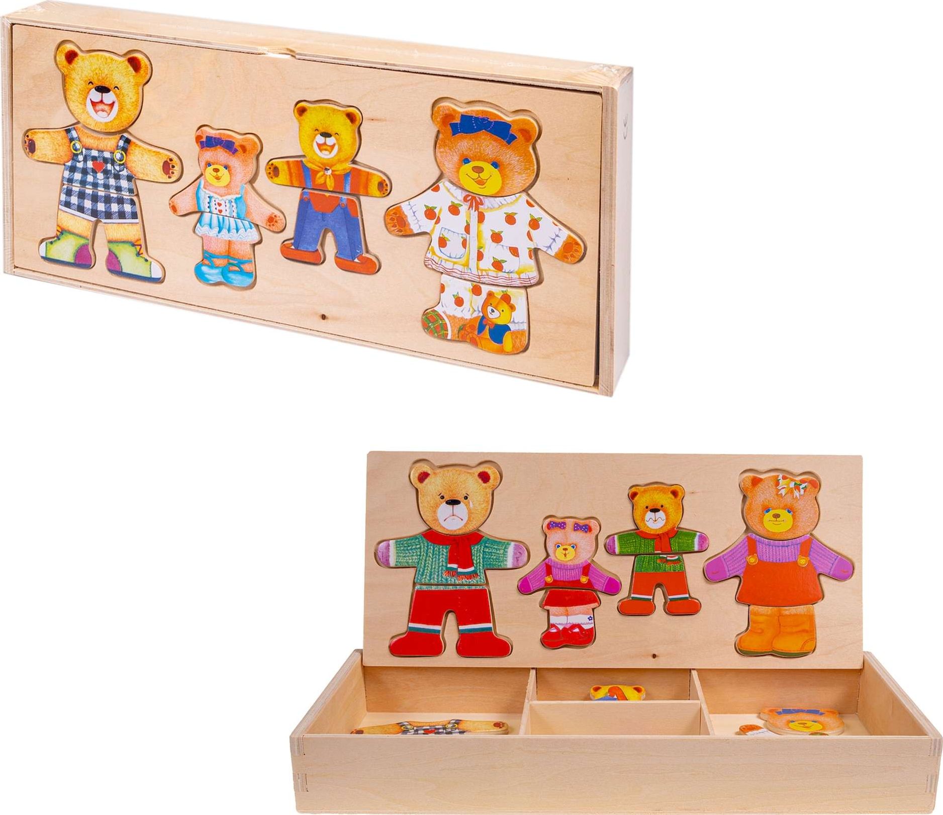 Smily Play Układanka drewniana Cztery misie puzzle