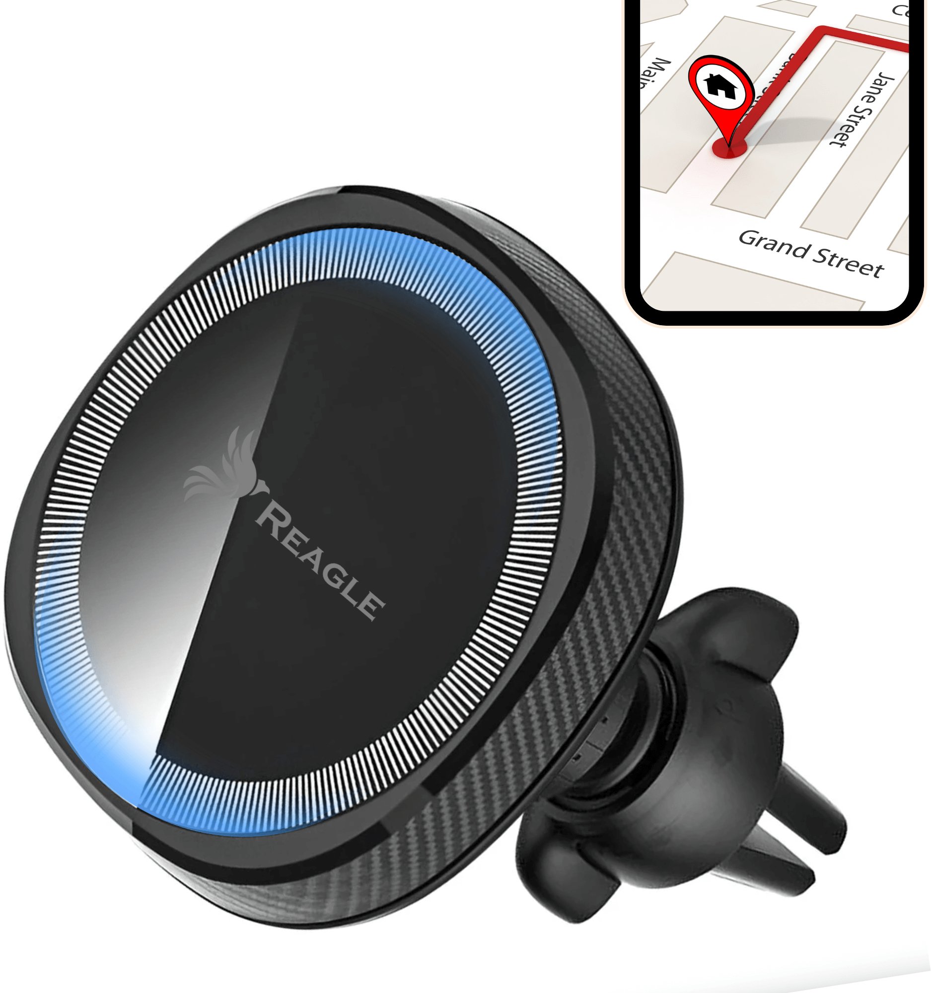 UCHWYT SAMOCHODOWY MAGNETYCZNY NA TELEFON DO MAGSAFE KRATKIMAGHOLDER360 REAGLE