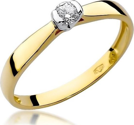 Best Diamonds złoty pierścionek z brylantem 0.08ct 24