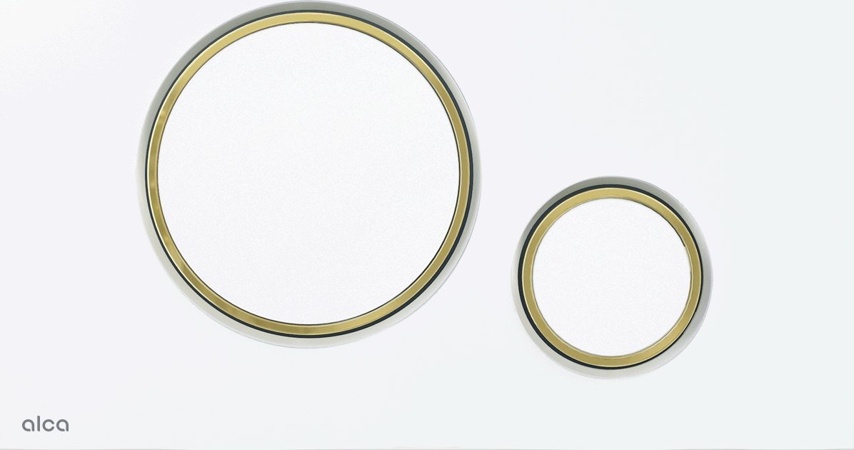 Przycisk spłukujący M775 / ALCA / THIN / PRZYCISK / BIAŁY POŁYSK - ZŁOTY POŁYSK