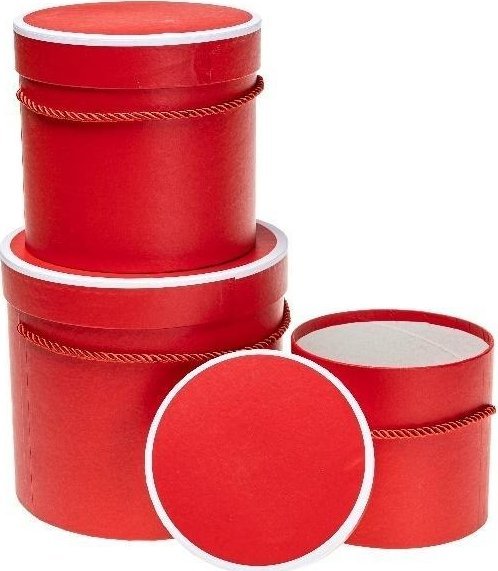 Pudełko Flower Box 3szt czerwony ROZETTE