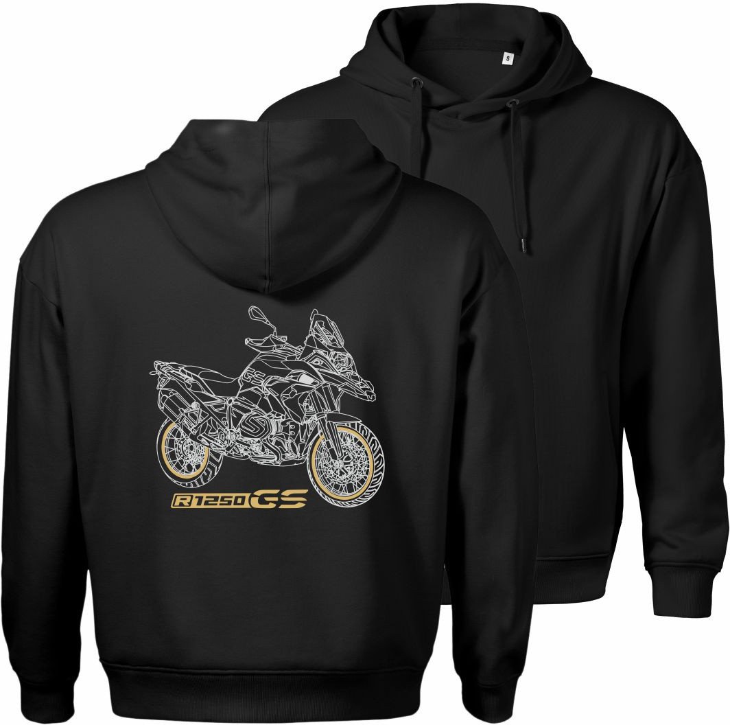Bluza z kapturem motocyklowa z motocyklem na motor BMW GS 1250 Adventure męska czarna L